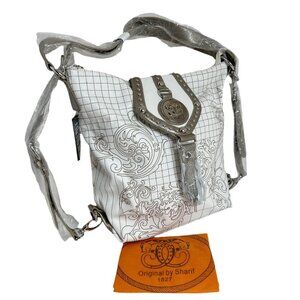 Sharif Chic White and Silver Shoulder Bag